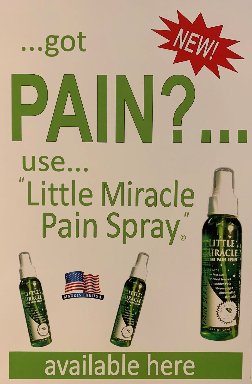 Little Miracle Pain Spray 4.25oz - Palm Harbor Pharmacy
